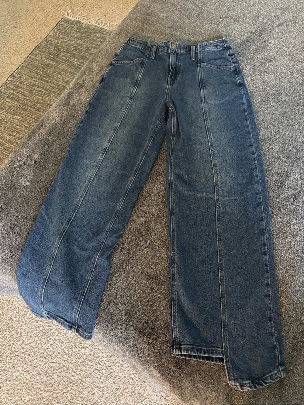 AND NOW THIS High-Waist Dark Denim Pants